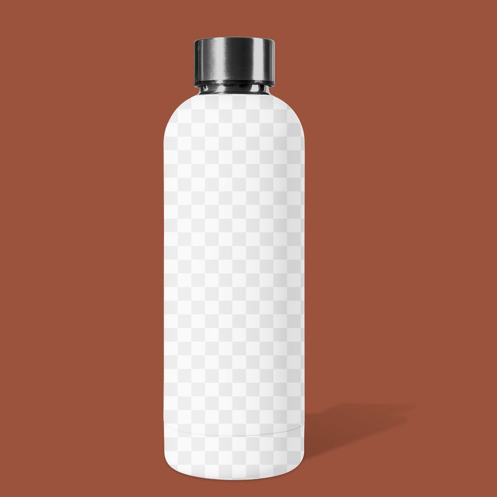 Thermo bottle png mockup, transparent design