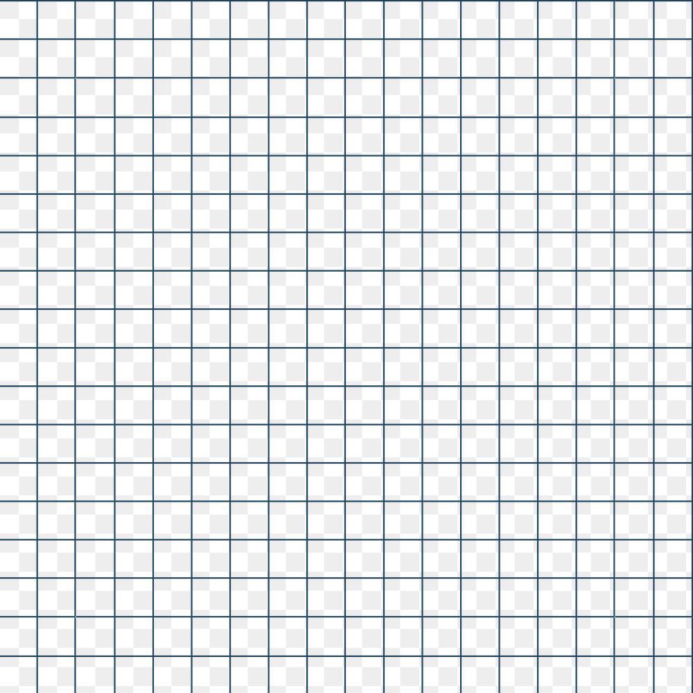 Simple grid png pattern, transparent background, seamless line in blue