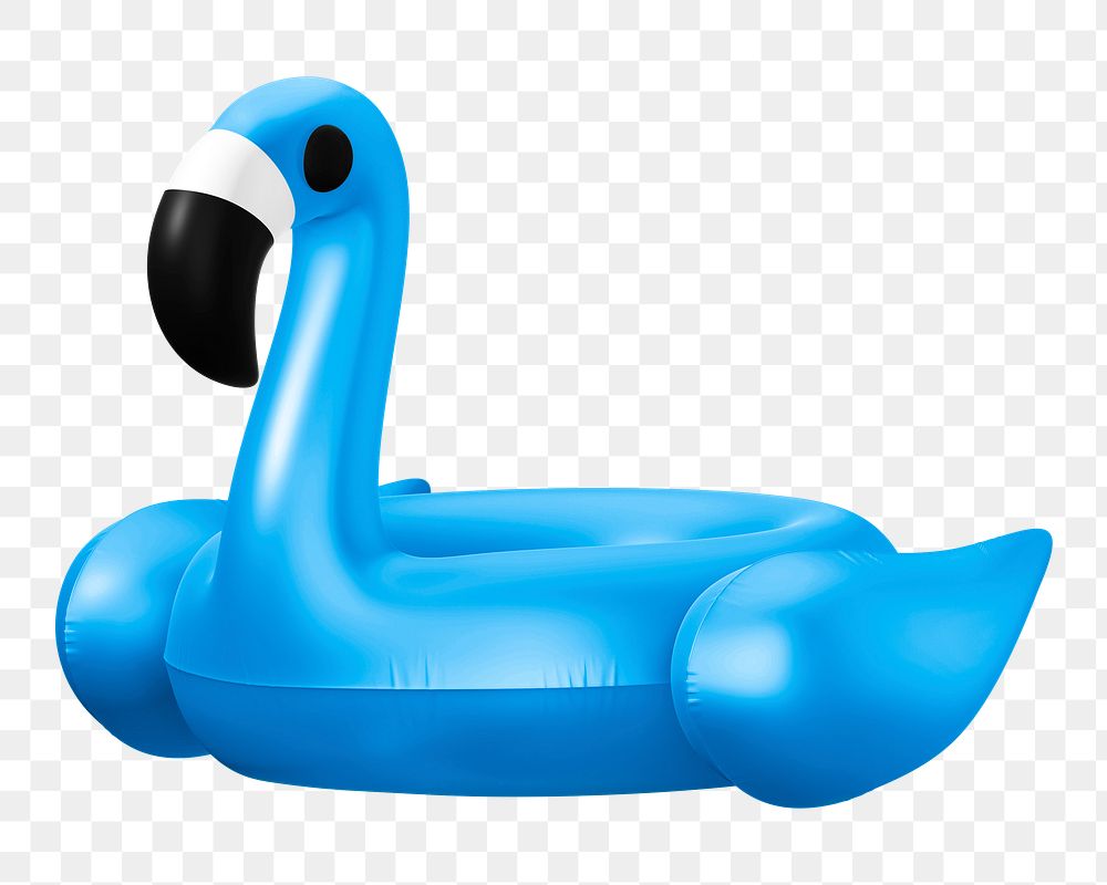 Blue flamingo balloon png 3D sticker, transparent background