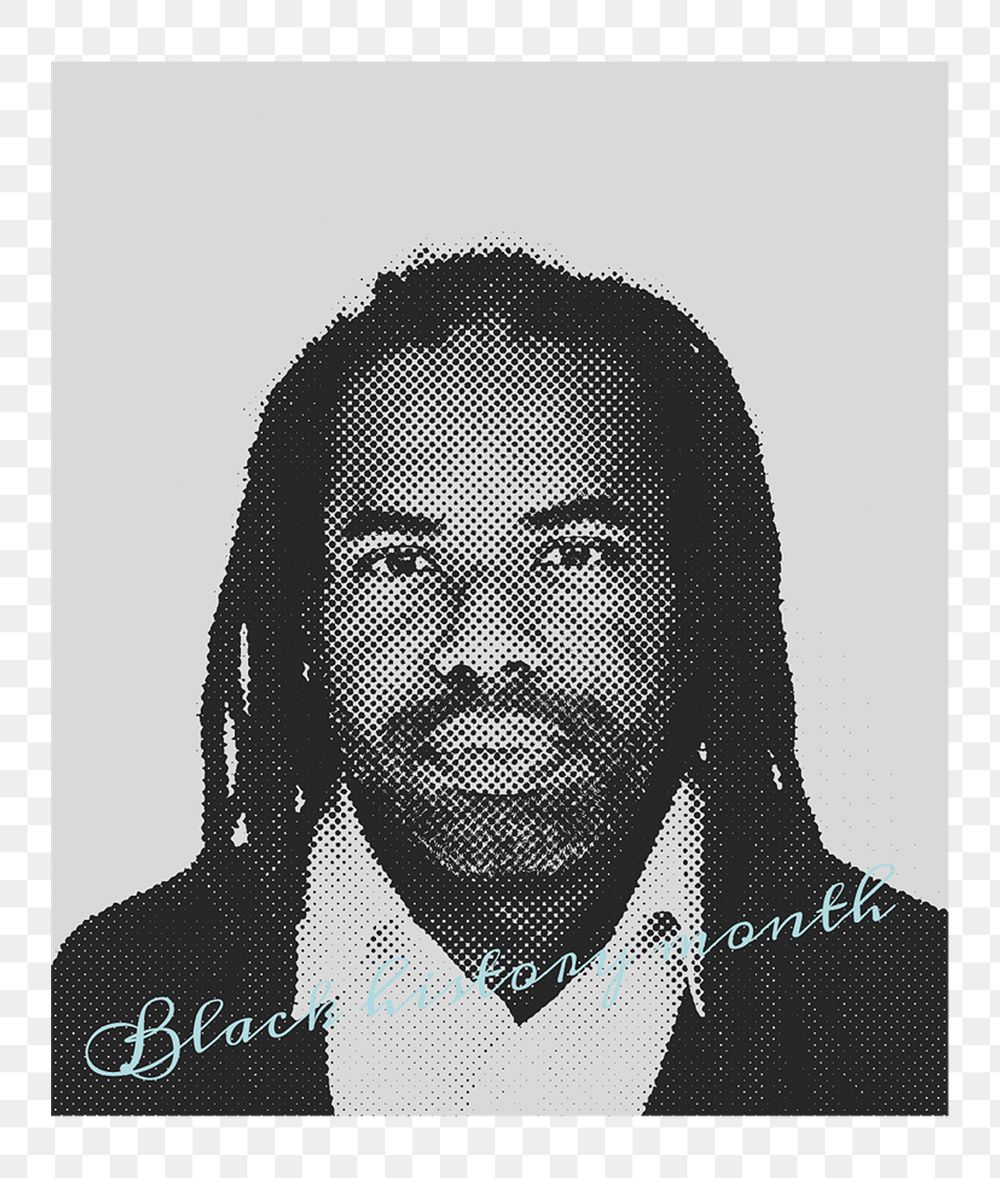 Black history month png poster, transparent background