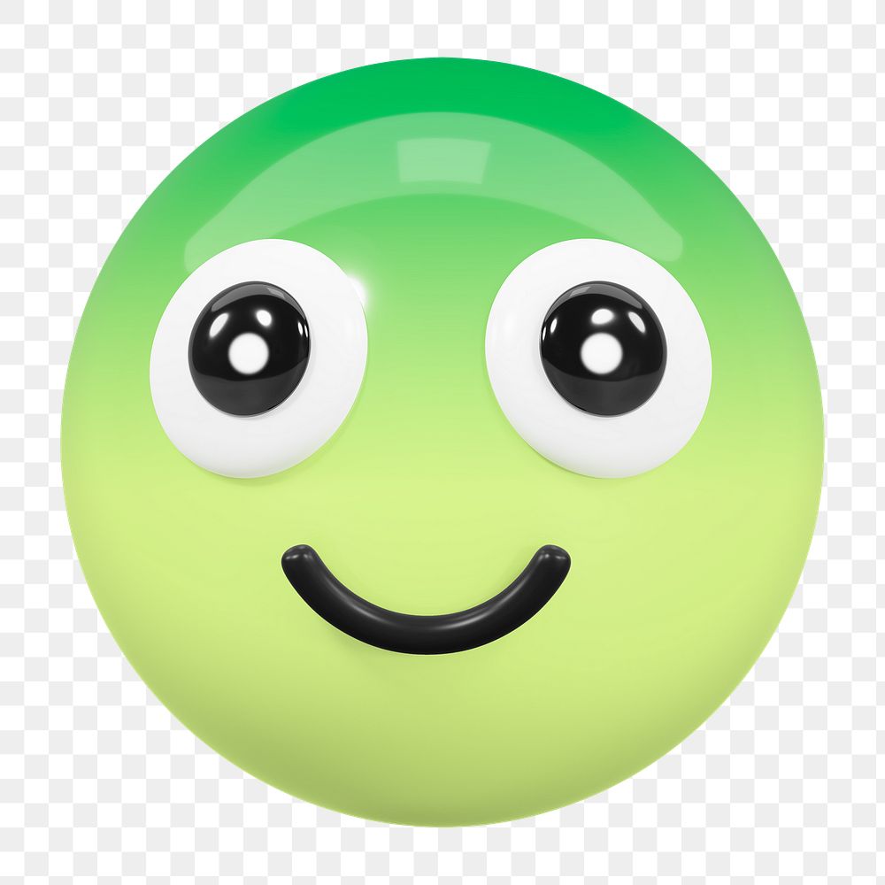 Smiling face emoticon png 3D sticker, transparent background