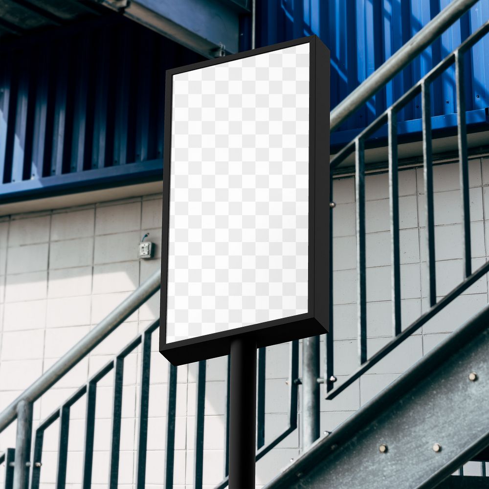 3D rectangle sign png mockup, transparent design