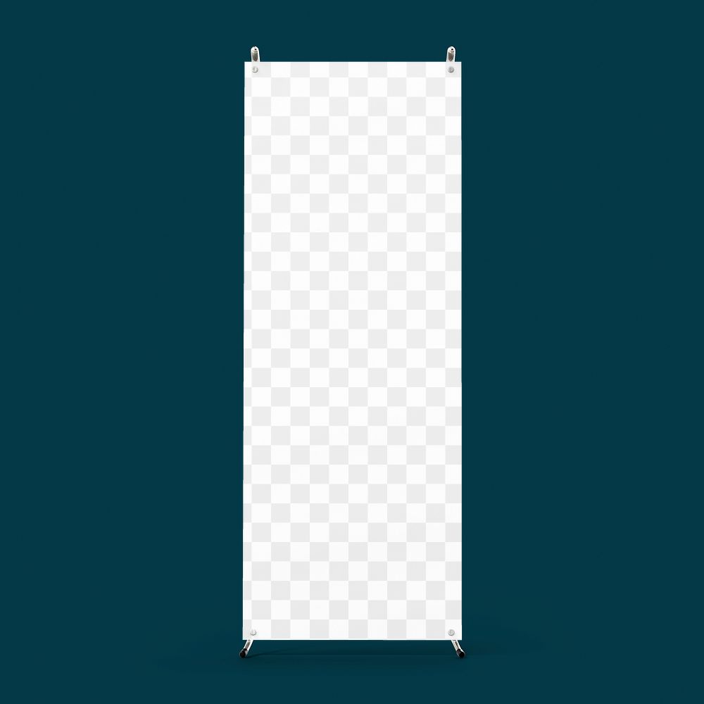 Banner stand png sign mockup, transparent design