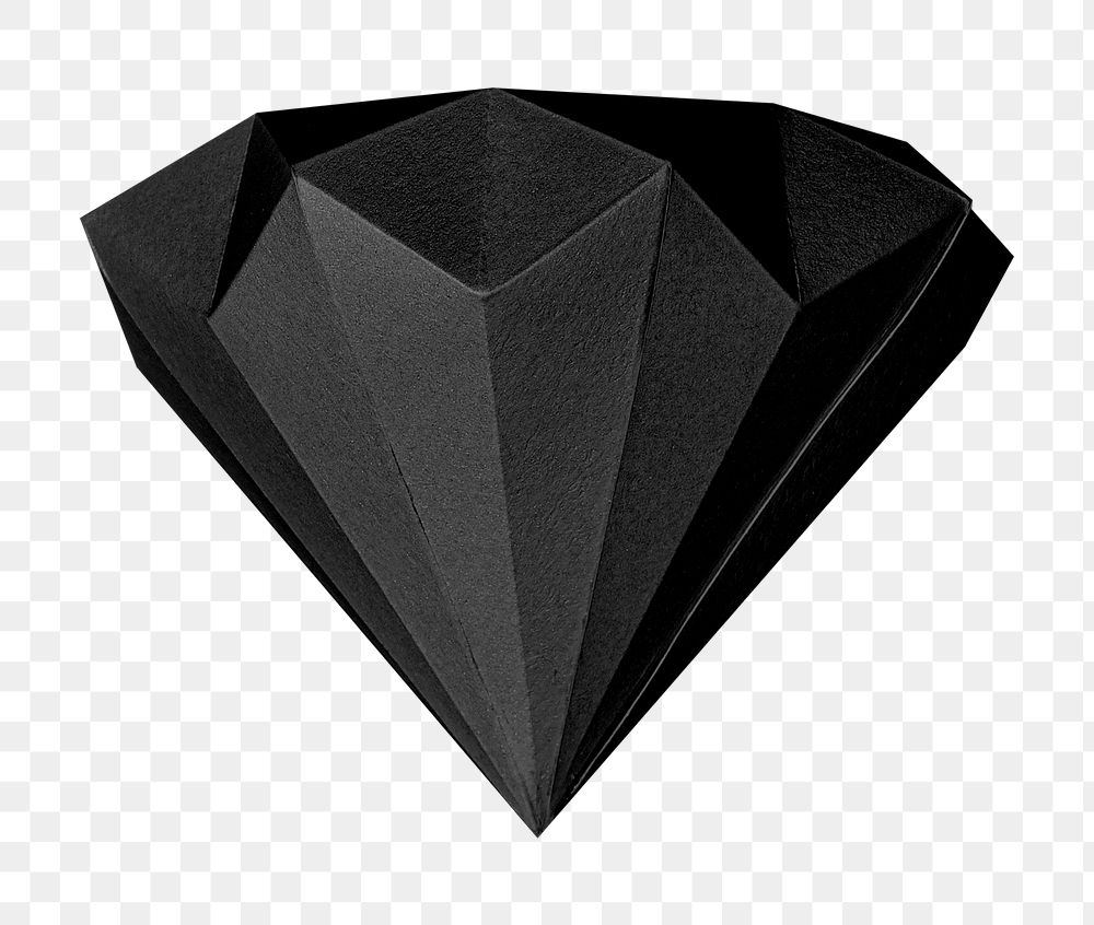 3D black diamond png sticker, transparent background