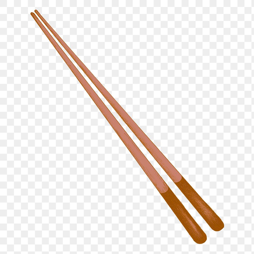 Brown chopsticks png sticker, cutlery object illustration, transparent background