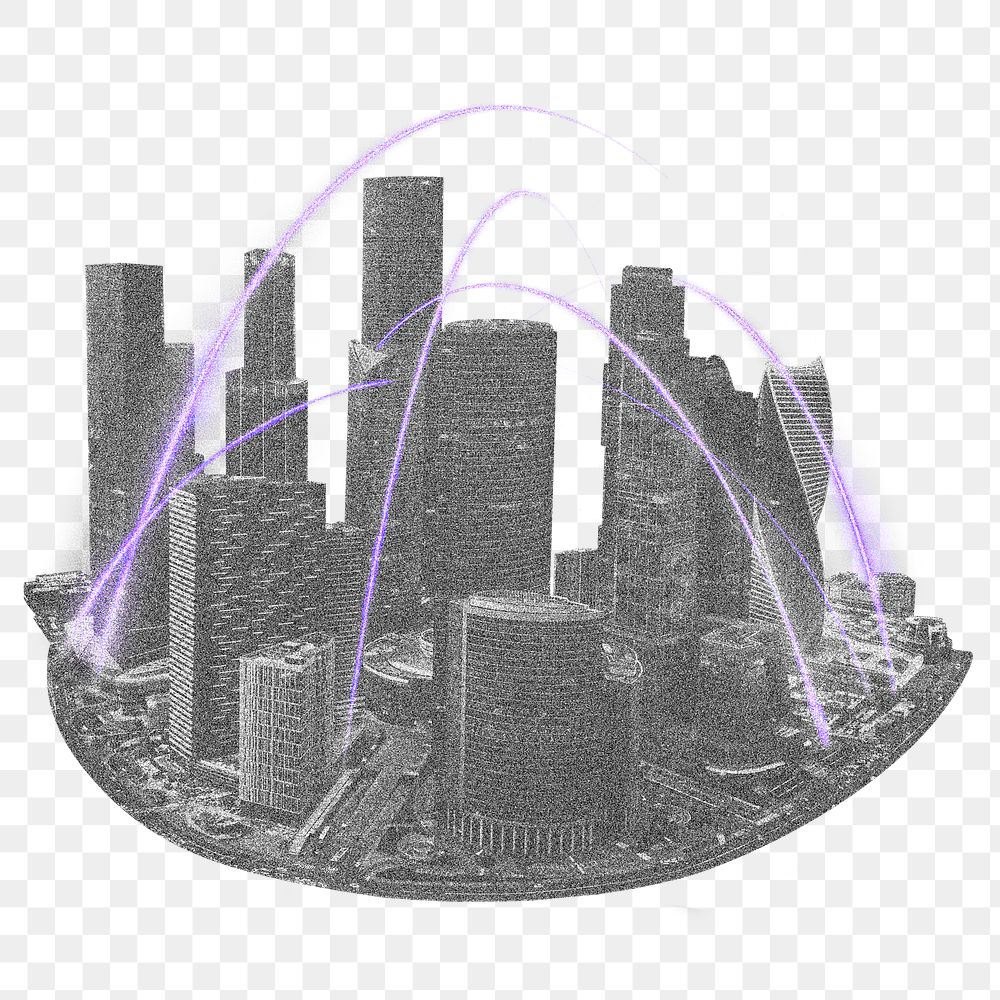 Smart city png sticker, transparent background