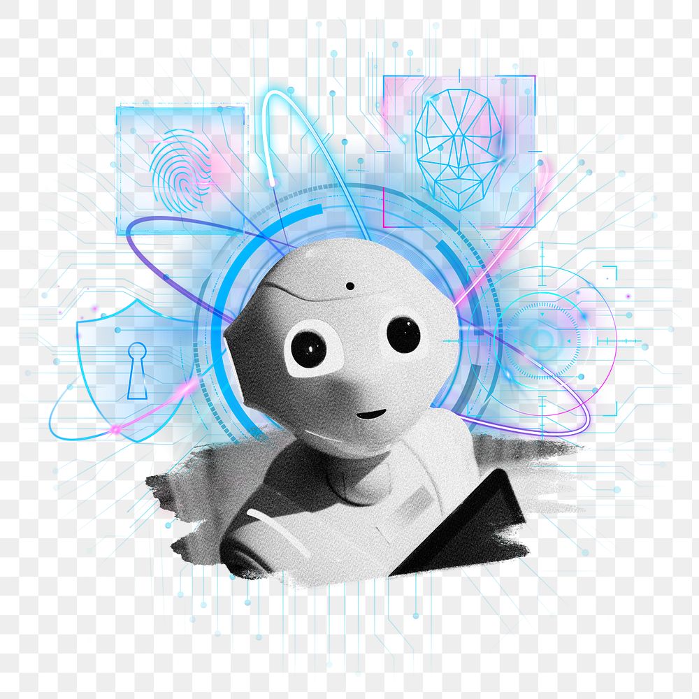 Artificial intelligence png sticker, transparent background
