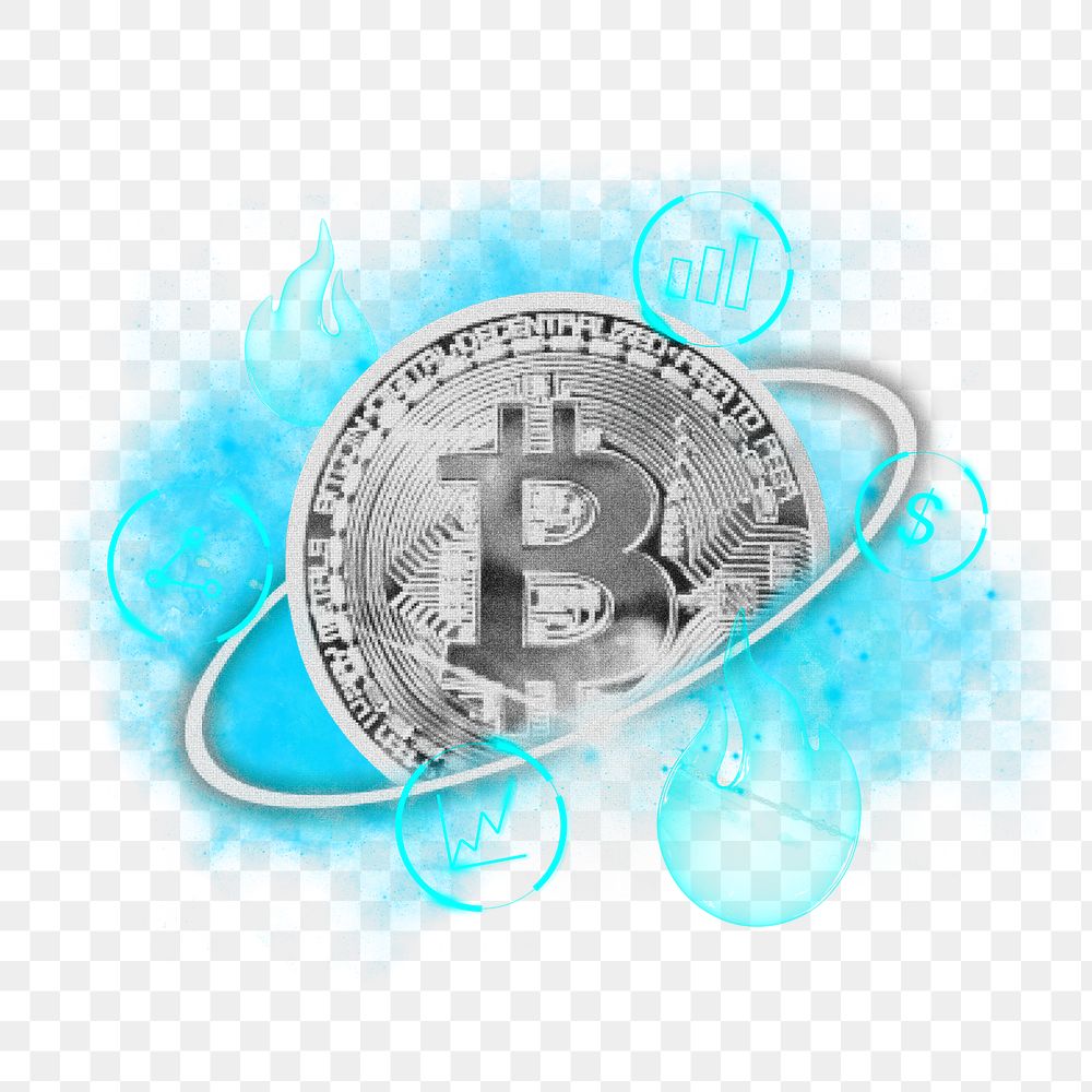 Bitcoin cryptocurrency png sticker, transparent background