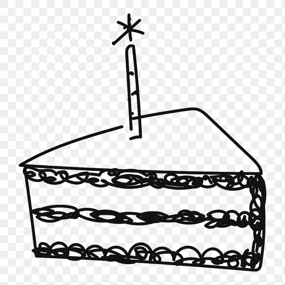 Birthday cake slice png sticker, transparent background
