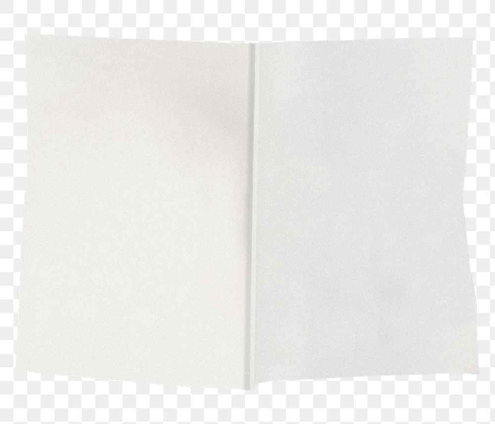 White book cover png sticker, black space, transparent background