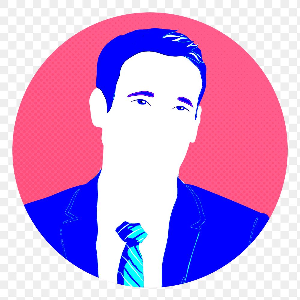 Successful business man png sticker, badge illustration, transparent background