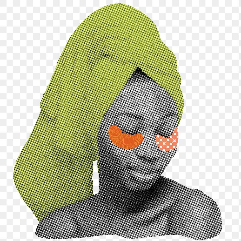 Woman in spa png sticker, health and wellness remix, transparent background