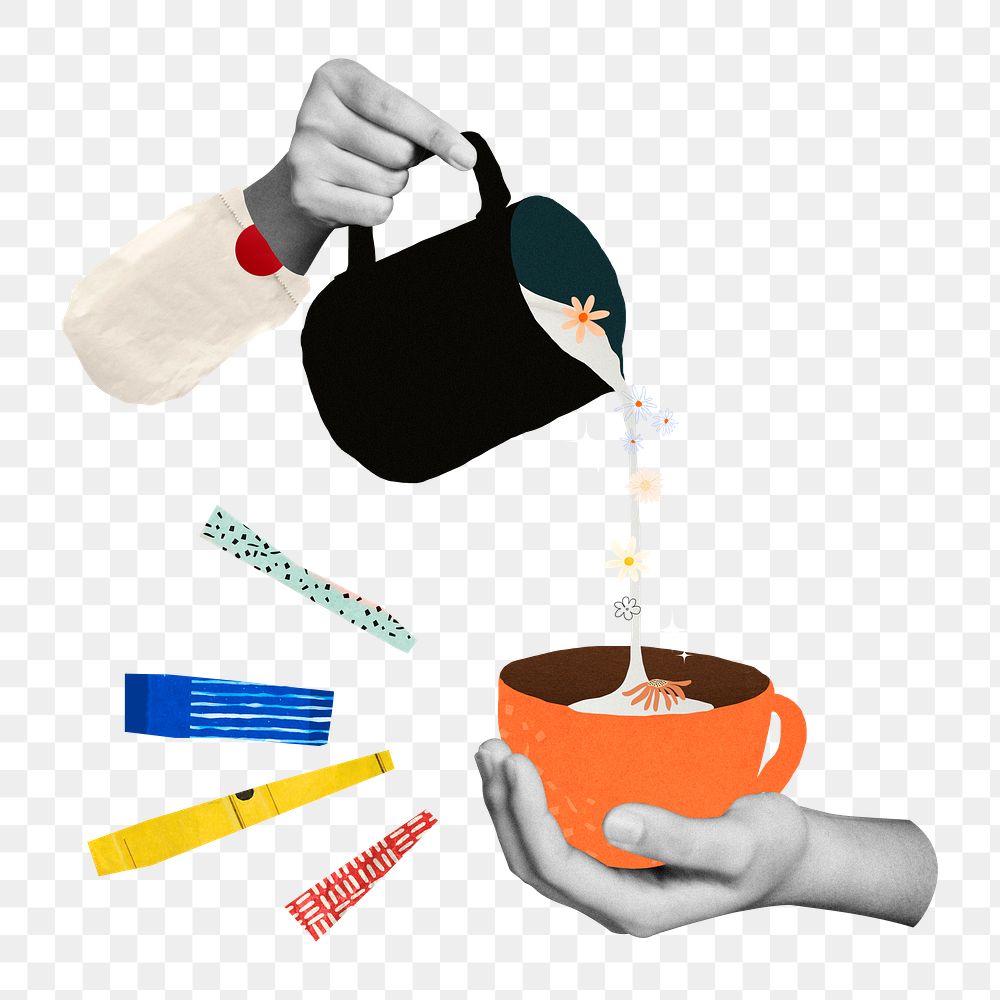 Barista making coffee png sticker, hospitality job remix, transparent background