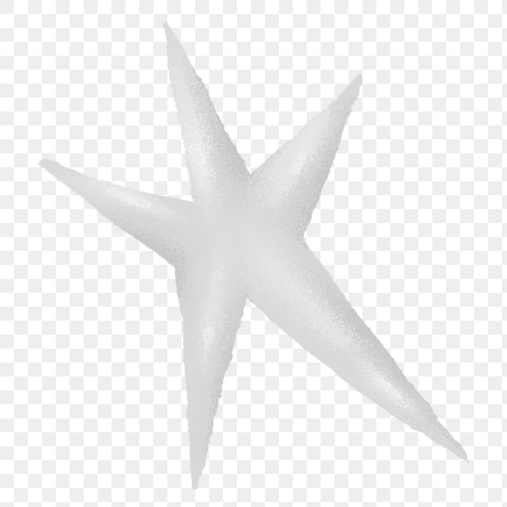 White abstract star shape png sticker, transparent background