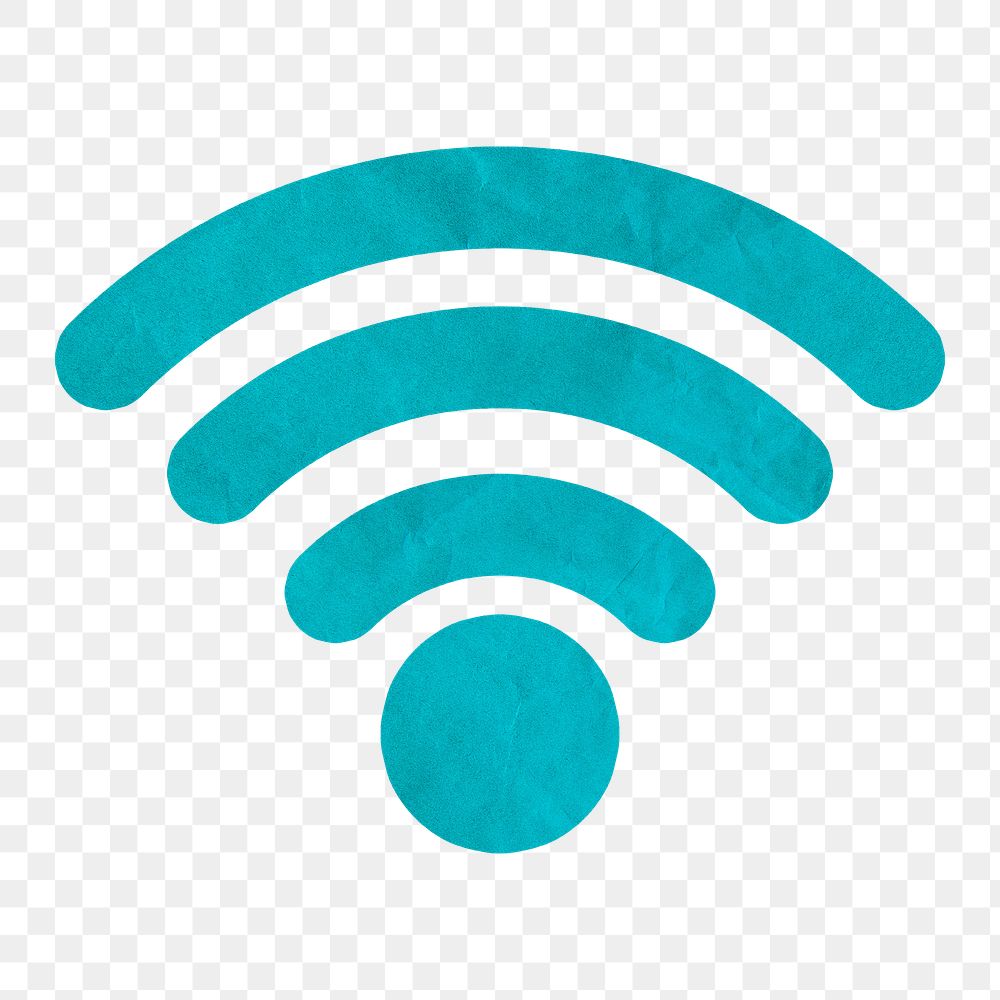 Wifi internet png icon, paper texture, transparent background