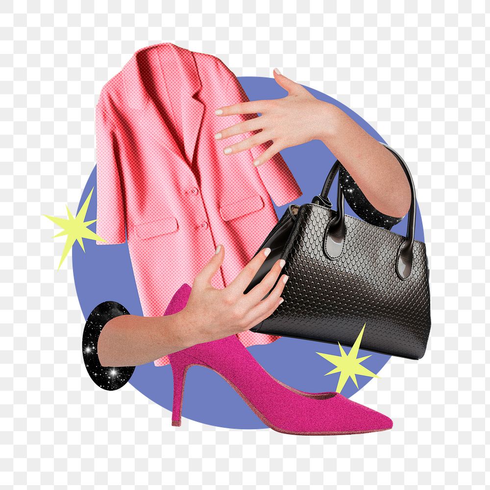 Women's business fashion png sticker, creative remix, transparent background