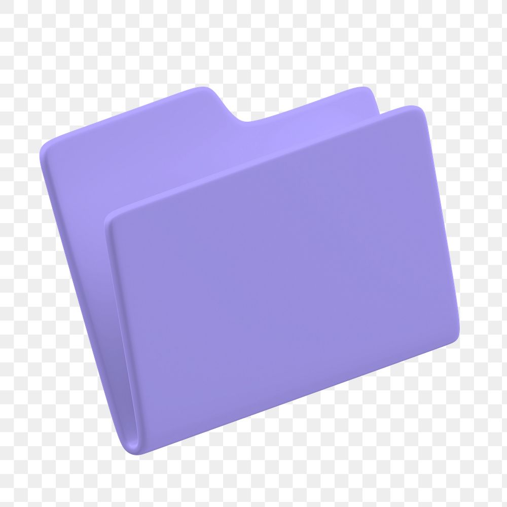3D purple folder png sticker, technology graphic, transparent background