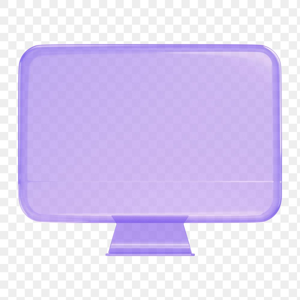 PNG computer screen, 3d elements, transparent background