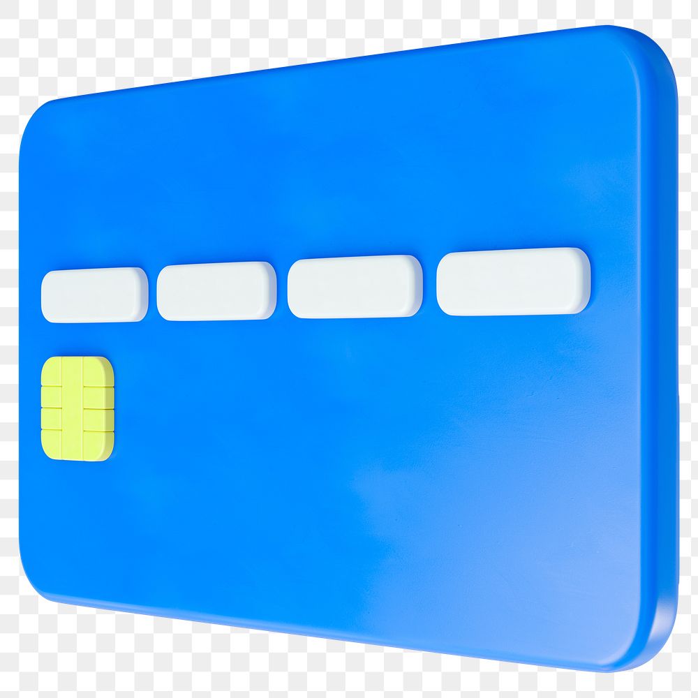 Credit card png 3D sticker, money, transparent background