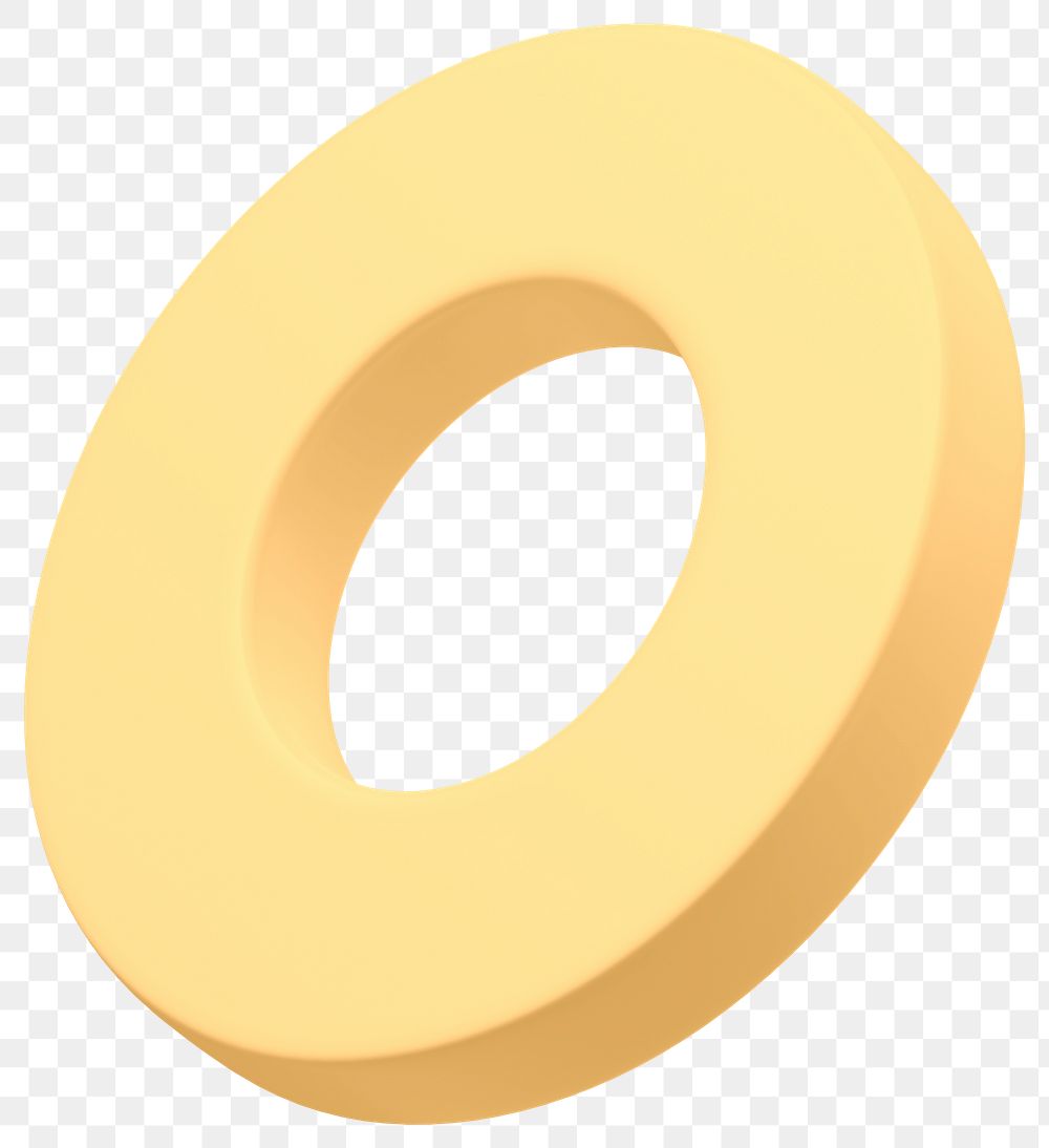 Yellow ring png 3D sticker, transparent background