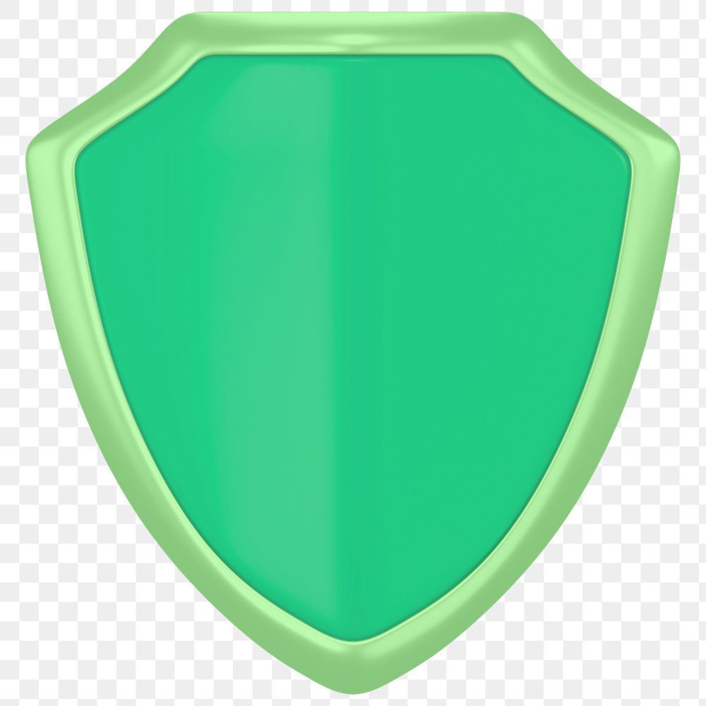 Green badge png 3D sticker, transparent background