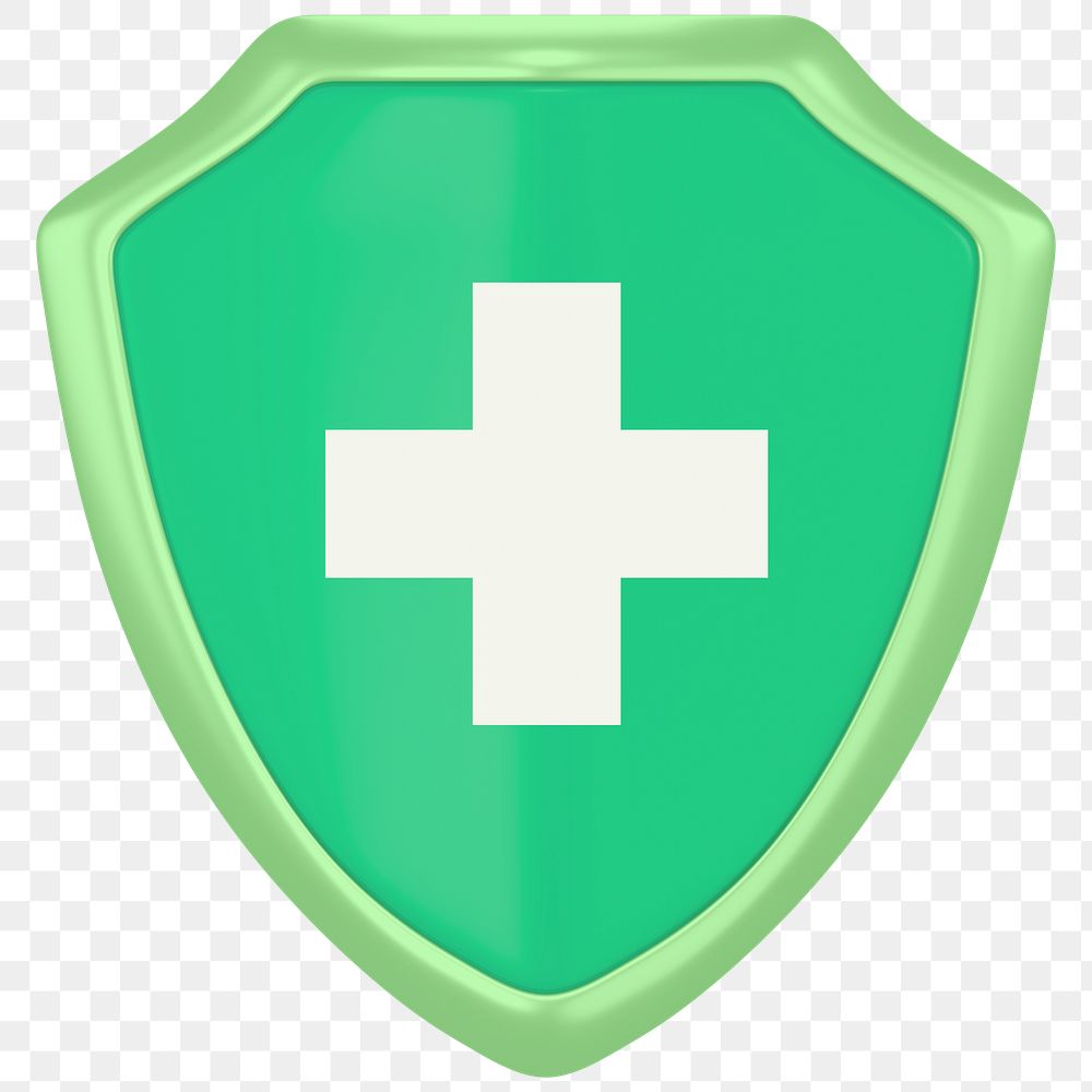 Healthcare badge png 3D sticker, transparent background