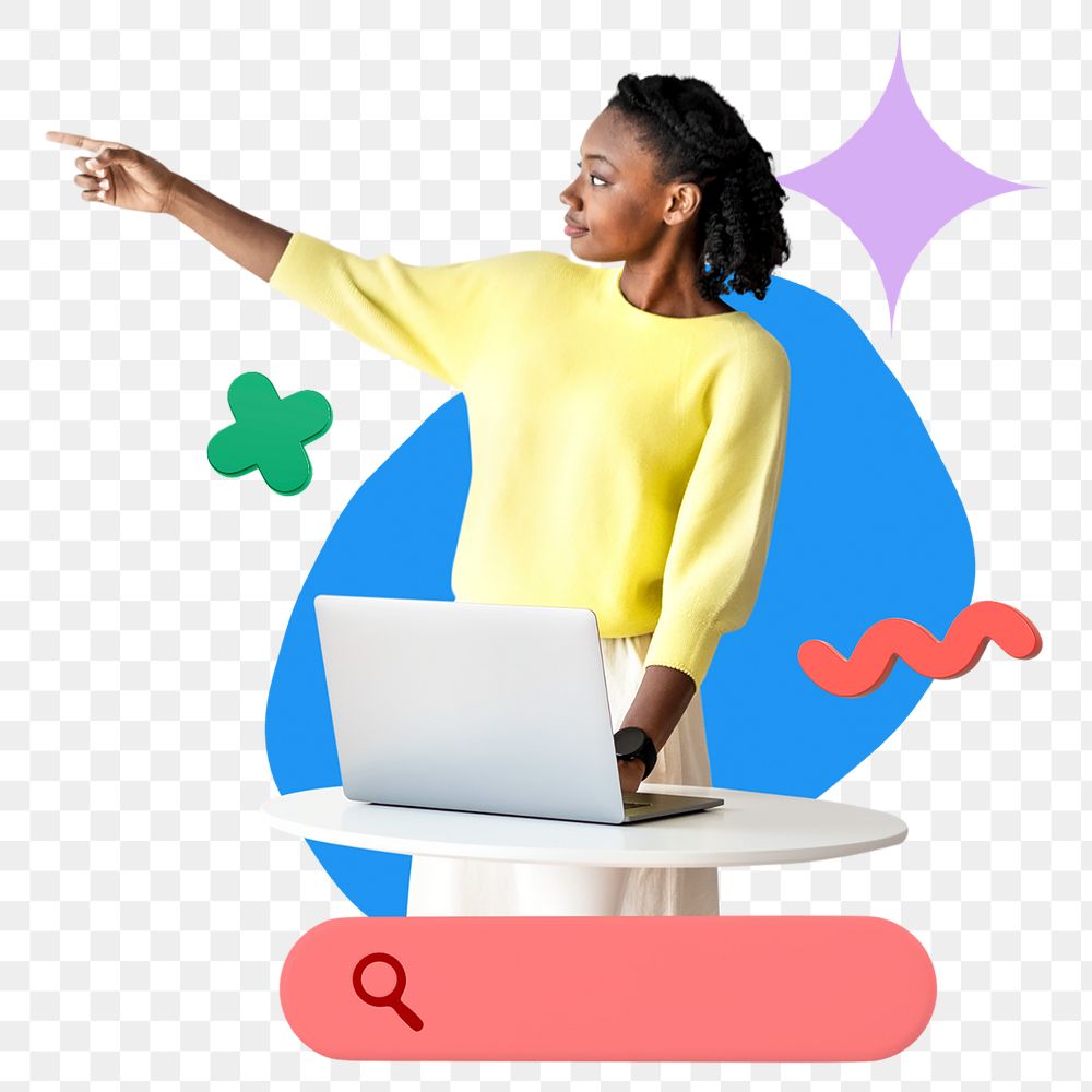Business presentation png sticker, colorful remix, transparent background 