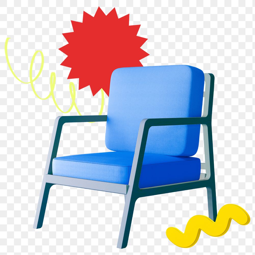 Furniture png sticker, colorful remix, transparent background 