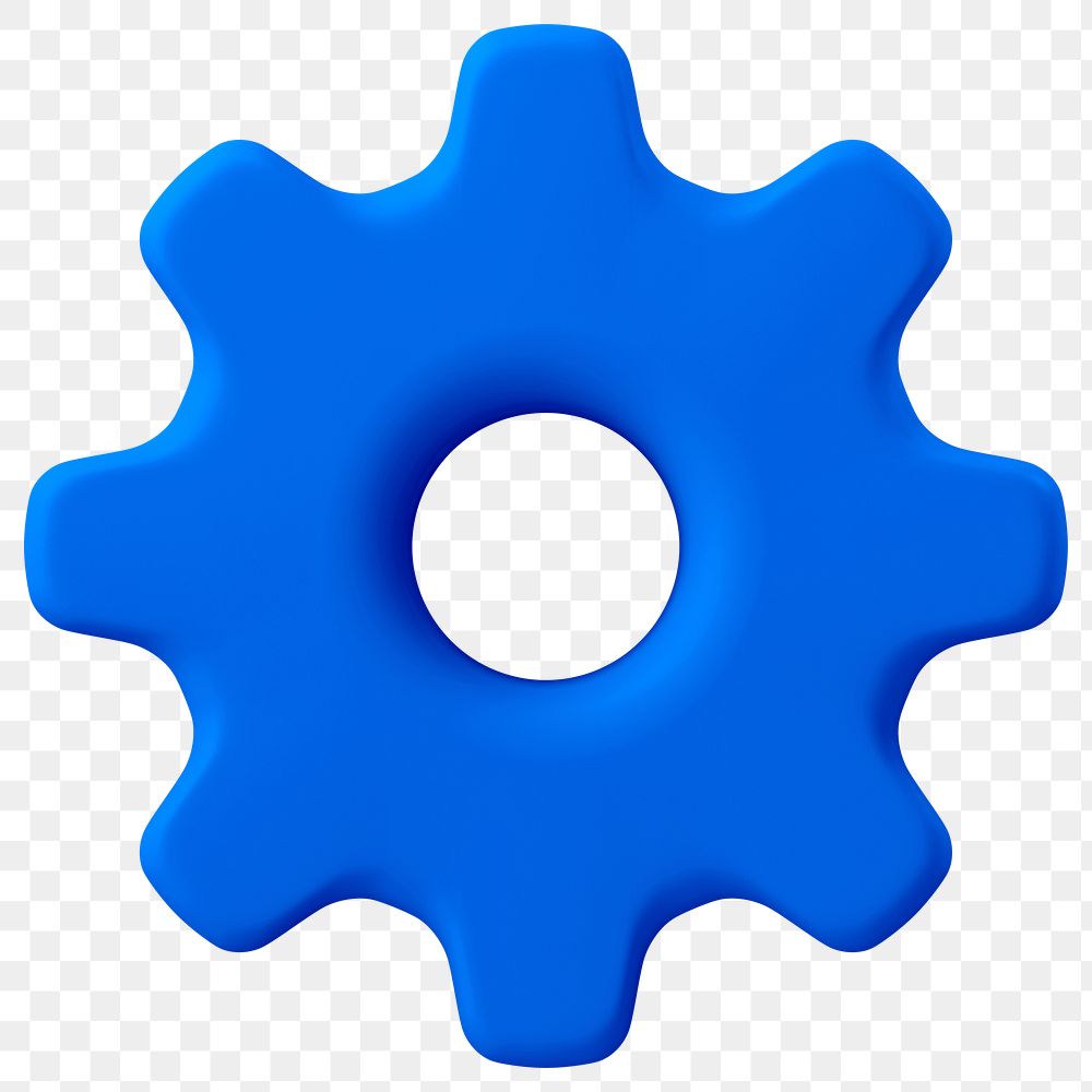 Mechanical gear png 3D sticker icon, transparent background
