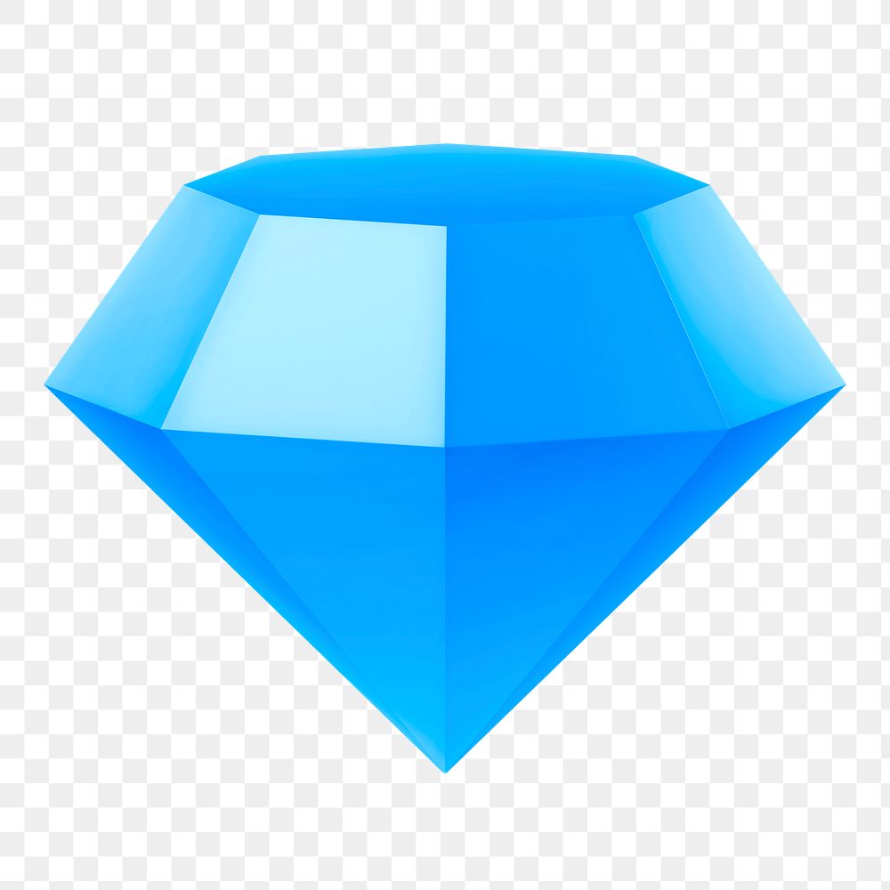 Diamond icon png 3D sticker, transparent background