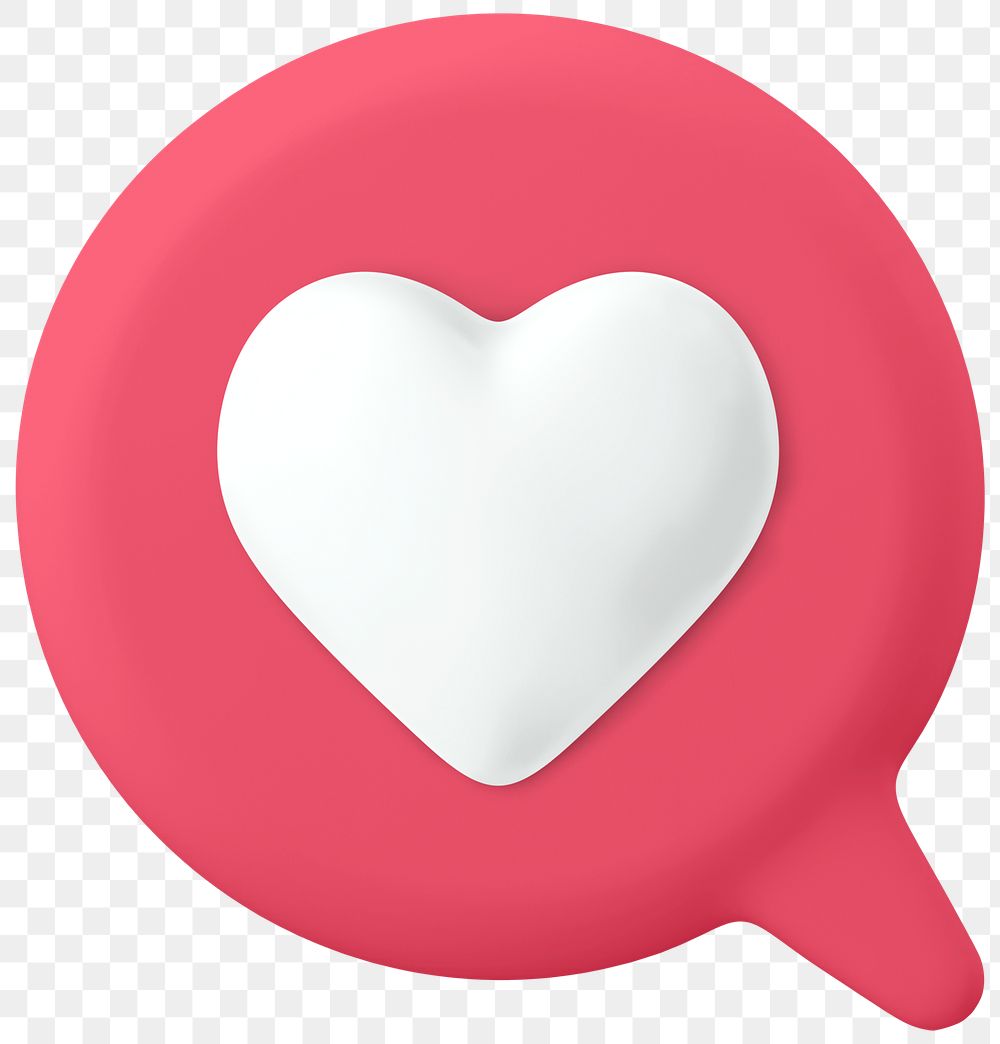 Love reaction png 3D sticker icon, transparent background