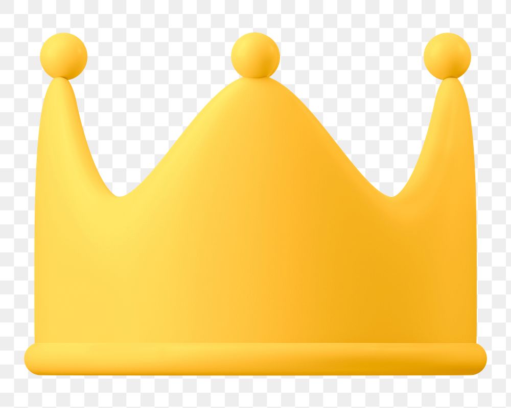 Royal crown png 3D sticker, transparent background