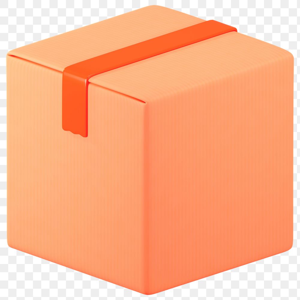 Cardboard box png 3D sticker, transparent background