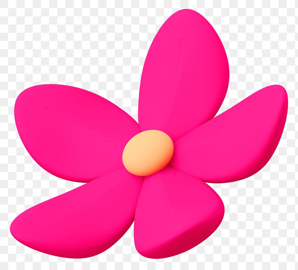 Pink flower png 3D sticker, transparent background