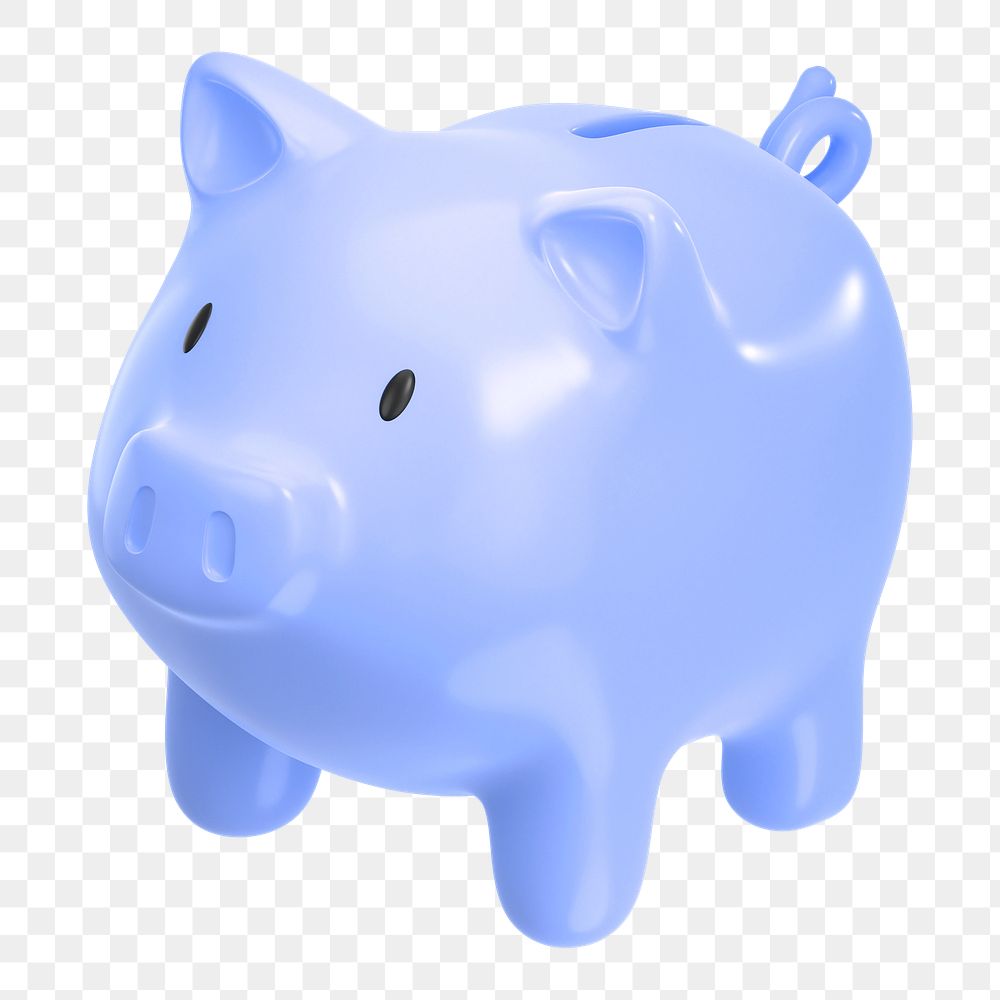 Piggy bank png 3D sticker, money, transparent background