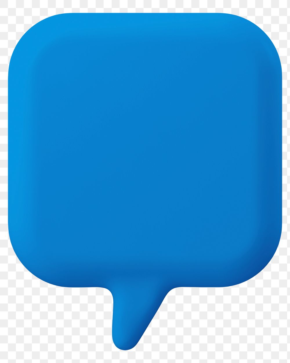 Blue speech bubble png sticker, transparent background