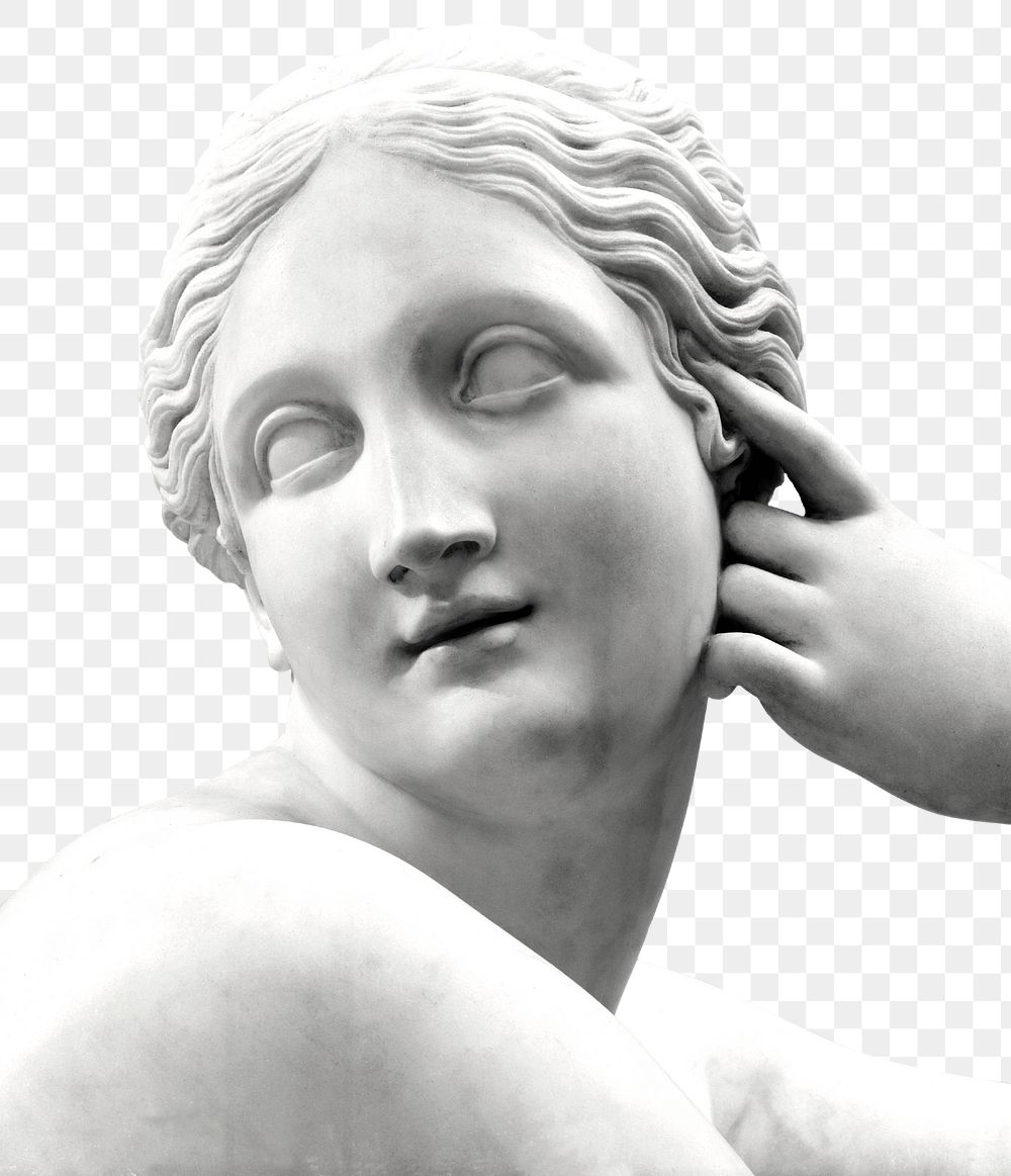 Greek goddess sculpture png 3D sticker, transparent background