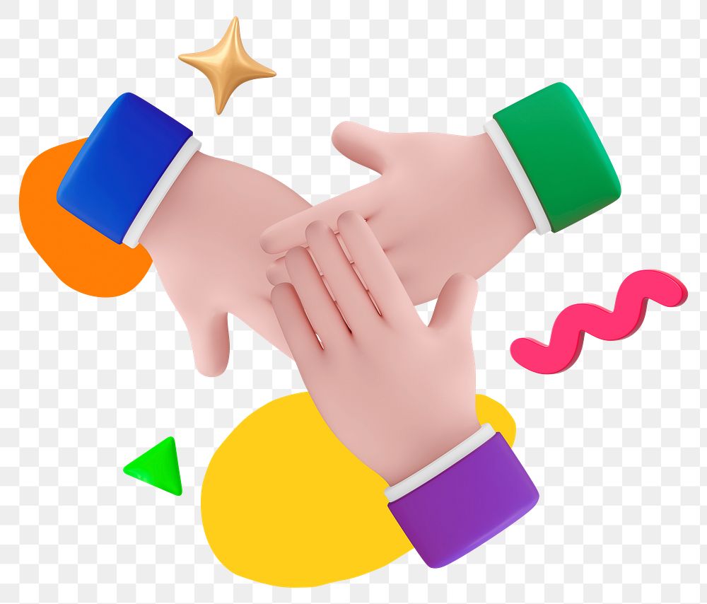 Teamwork & collaboration png sticker, colorful remix, transparent background 