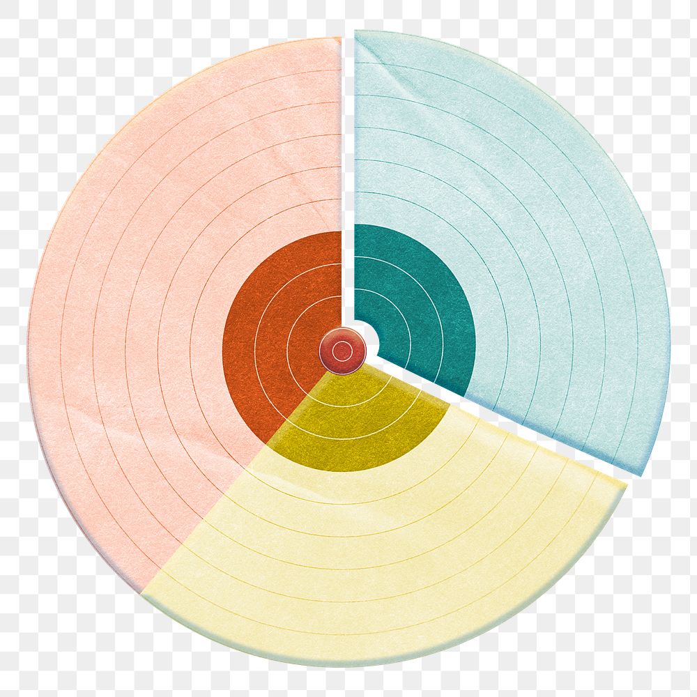 Pie chart png business sticker, transparent background 