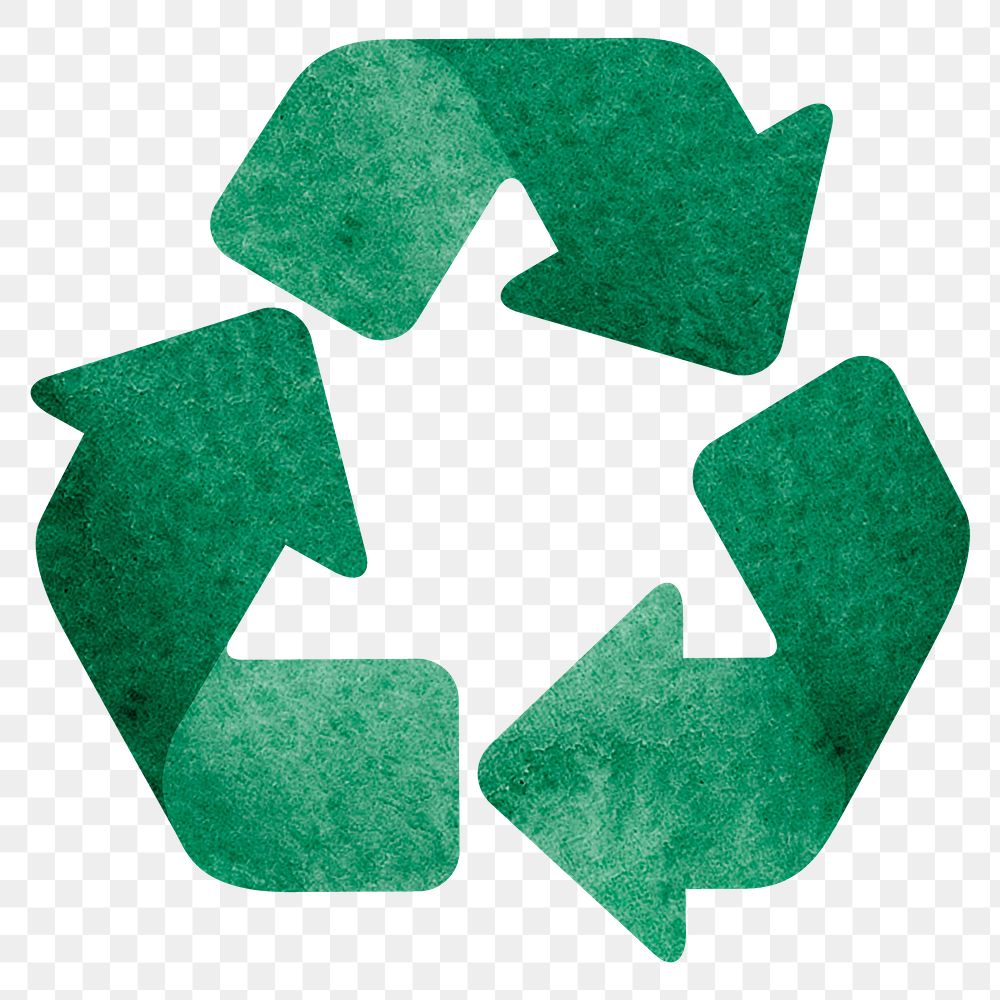 Recycling symbol png business sticker, transparent background 