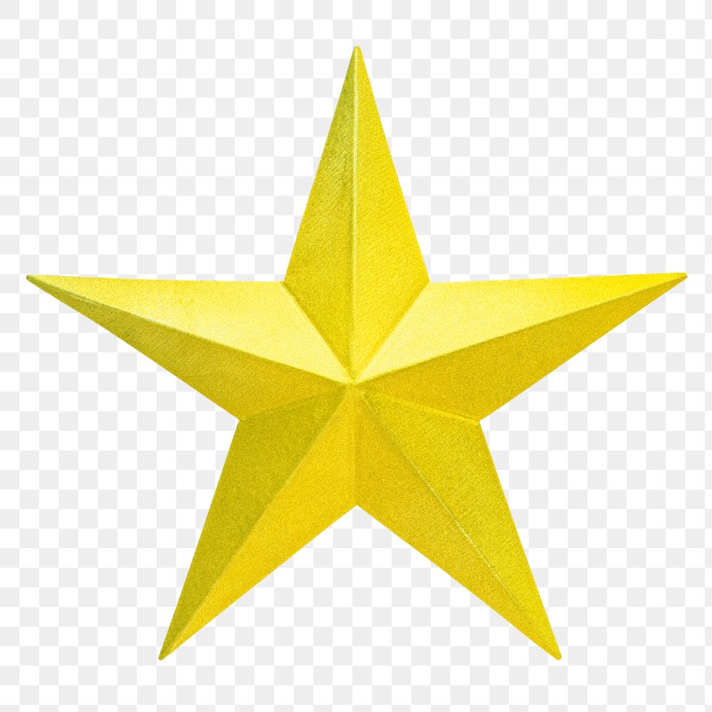 Yellow star png sticker, transparent background