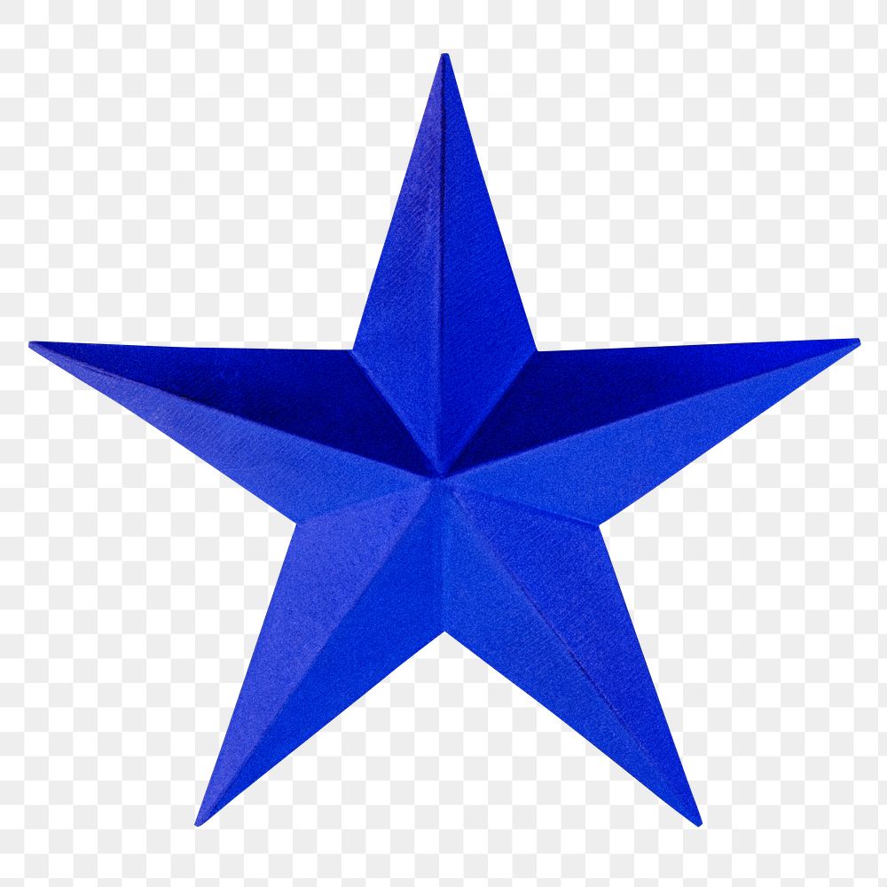 Blue star png sticker, transparent background