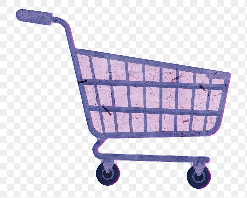 Shopping cart png business sticker, transparent background 