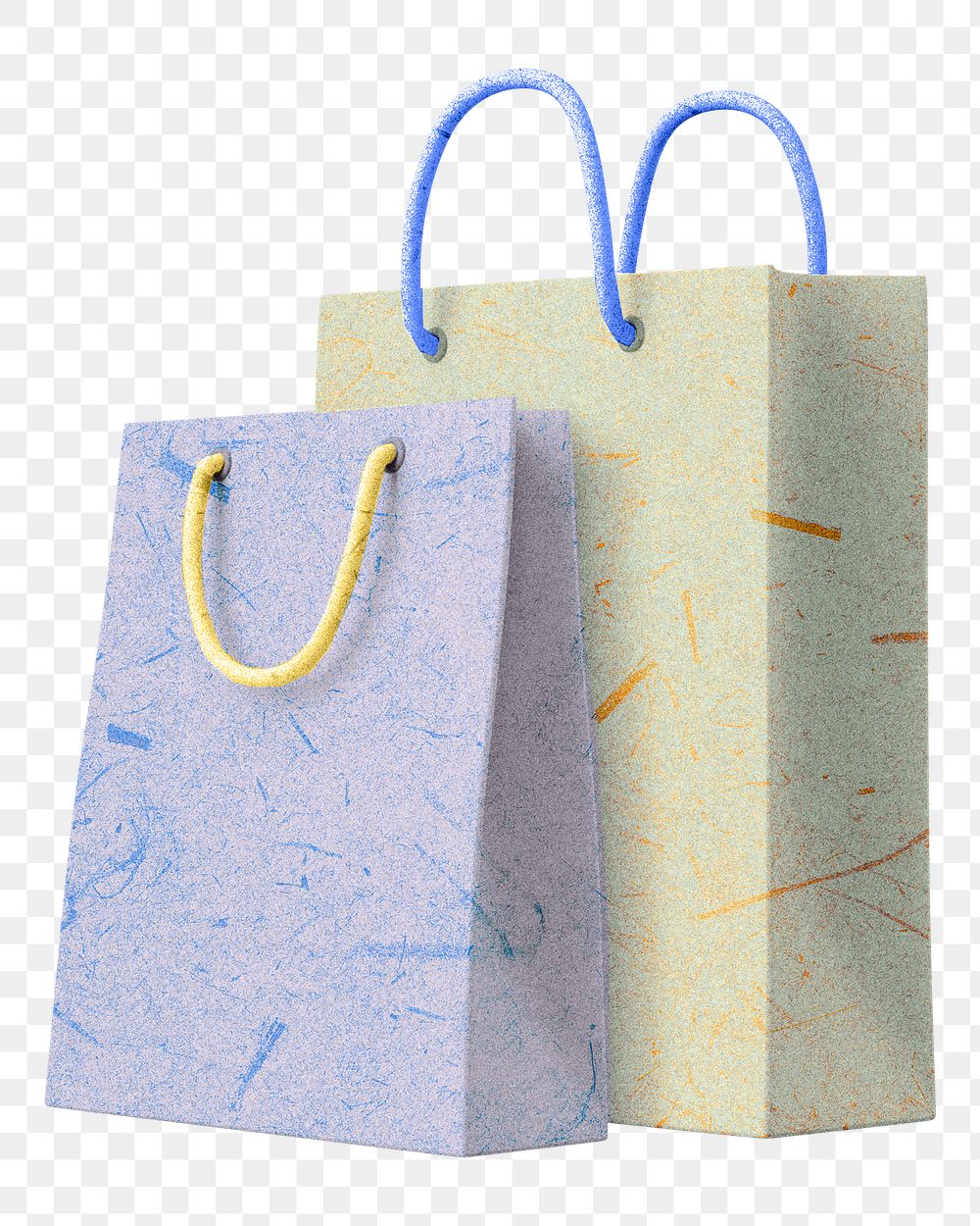 Paper shopping bags png business sticker, transparent background
