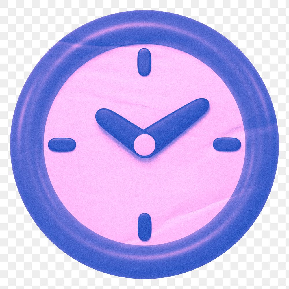 Pink clock png business sticker, transparent background 