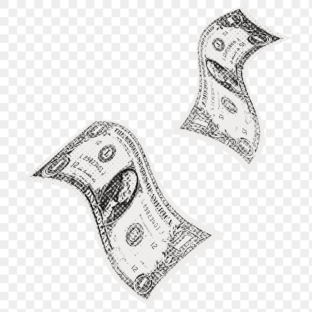 US dollar bills png sticker, transparent background