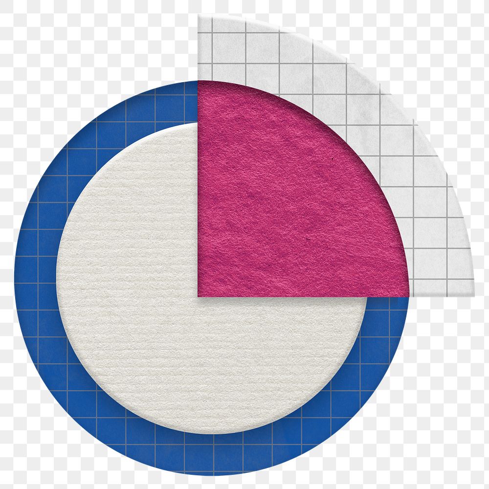 Paper pie chart png business sticker, transparent background 