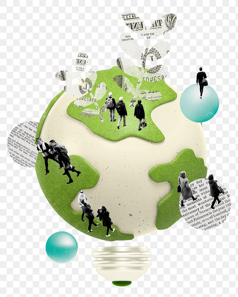 Green ideas png business sticker, transparent background 