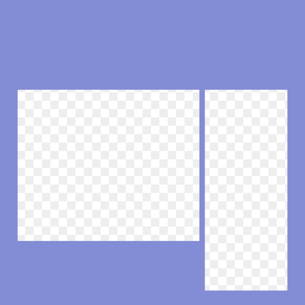 Blue frame png collage element, transparent background
