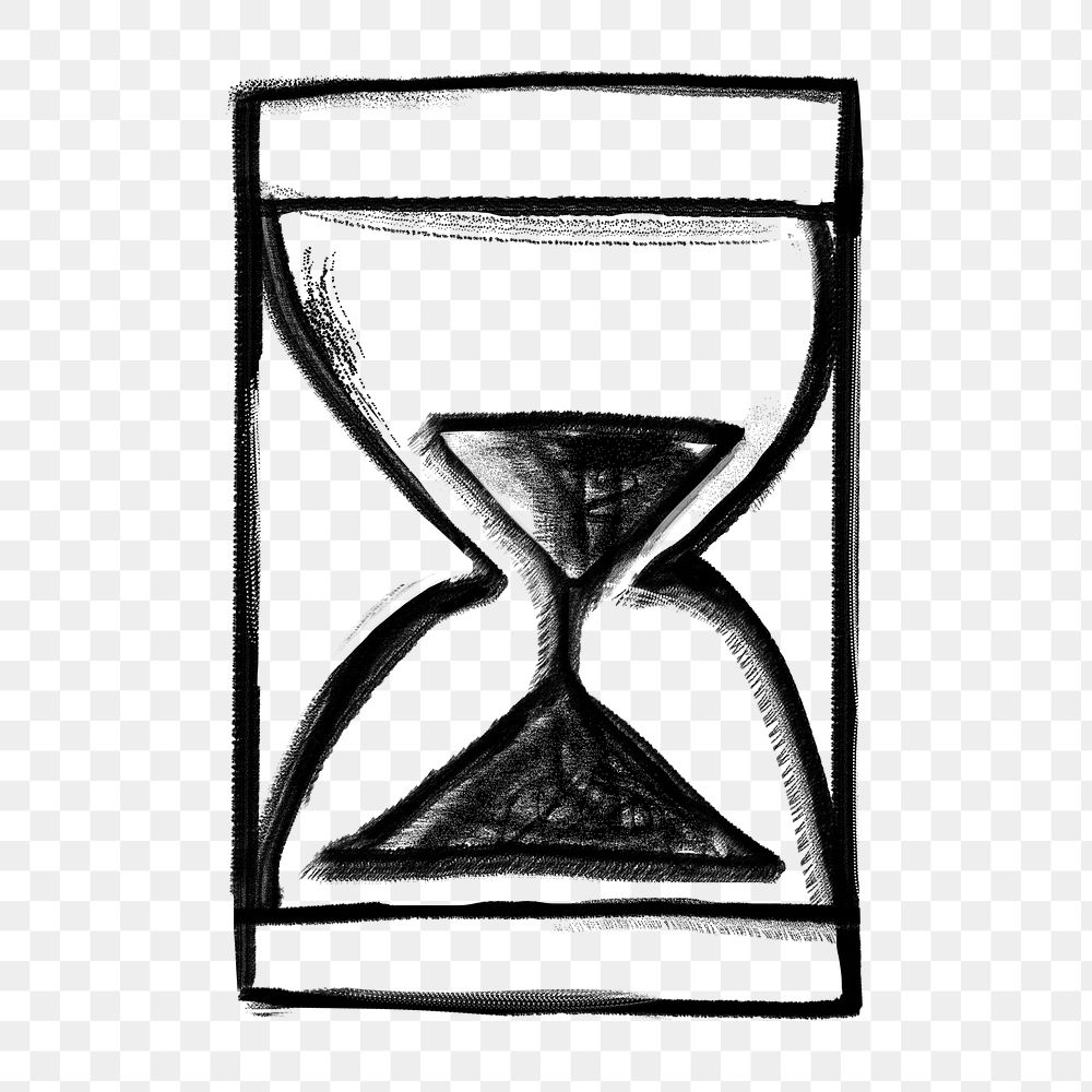 Hourglass png doodle sticker, transparent background